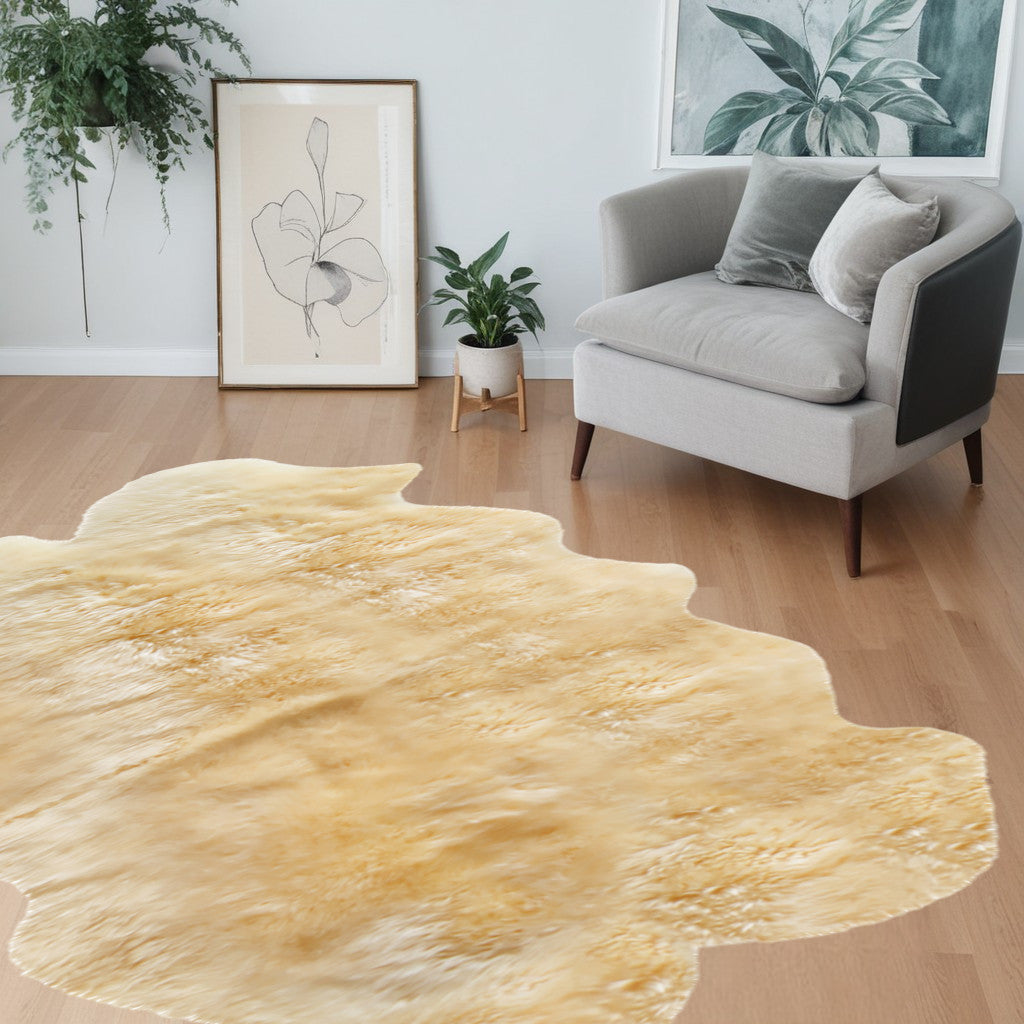 4' X 6' Pink Genuine Sheepskin Shag Area Rug