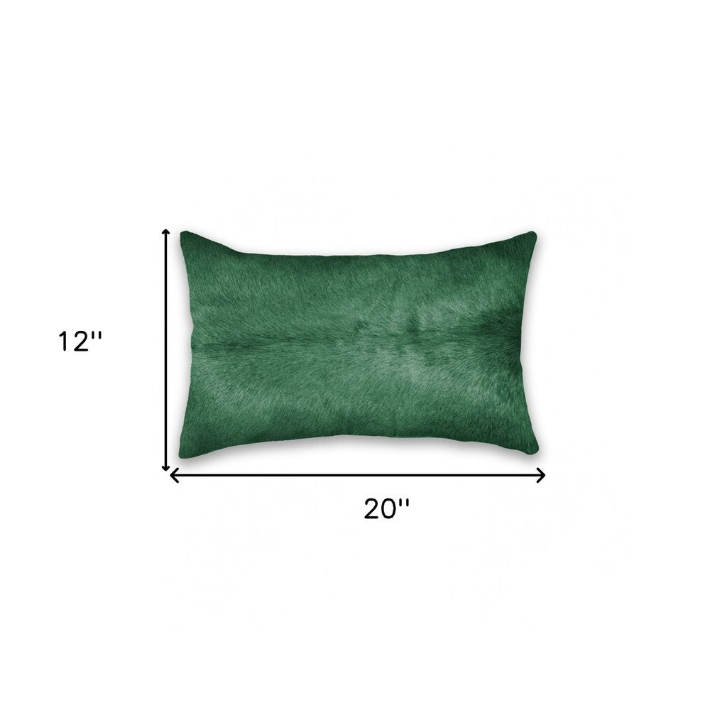 12" X 20" Brown and White Cowhide Throw Pillow