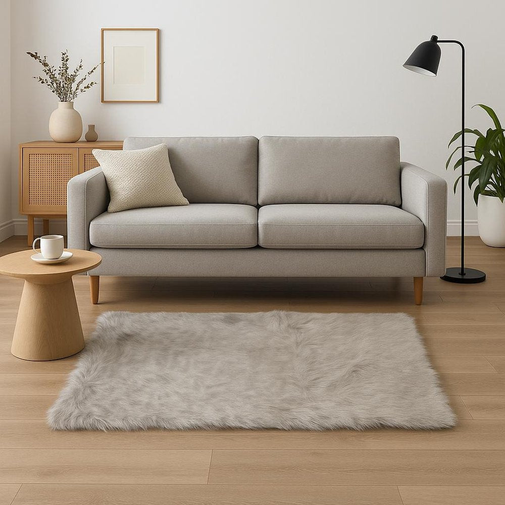 5' X 8' Gray Shag Area Rug