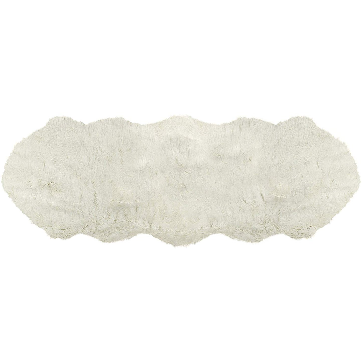 6' Off White Faux Sheepskin Flokati Area Rug