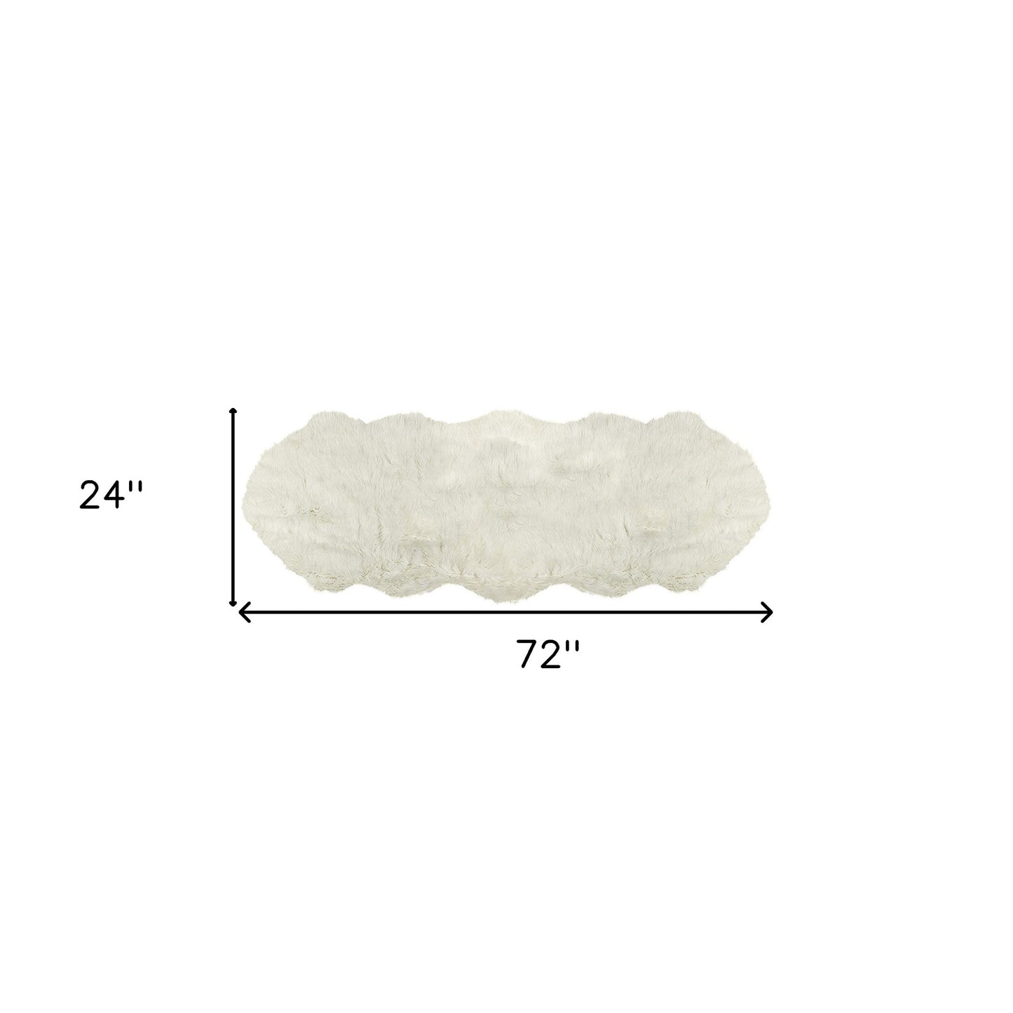 6' Off White Faux Sheepskin Flokati Area Rug