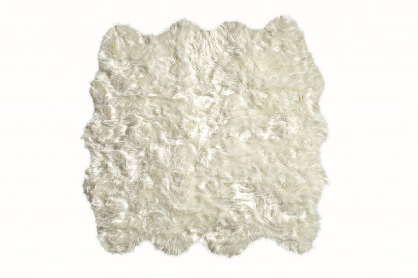 6' X 6' Off White Animal Print Shag Area Rug