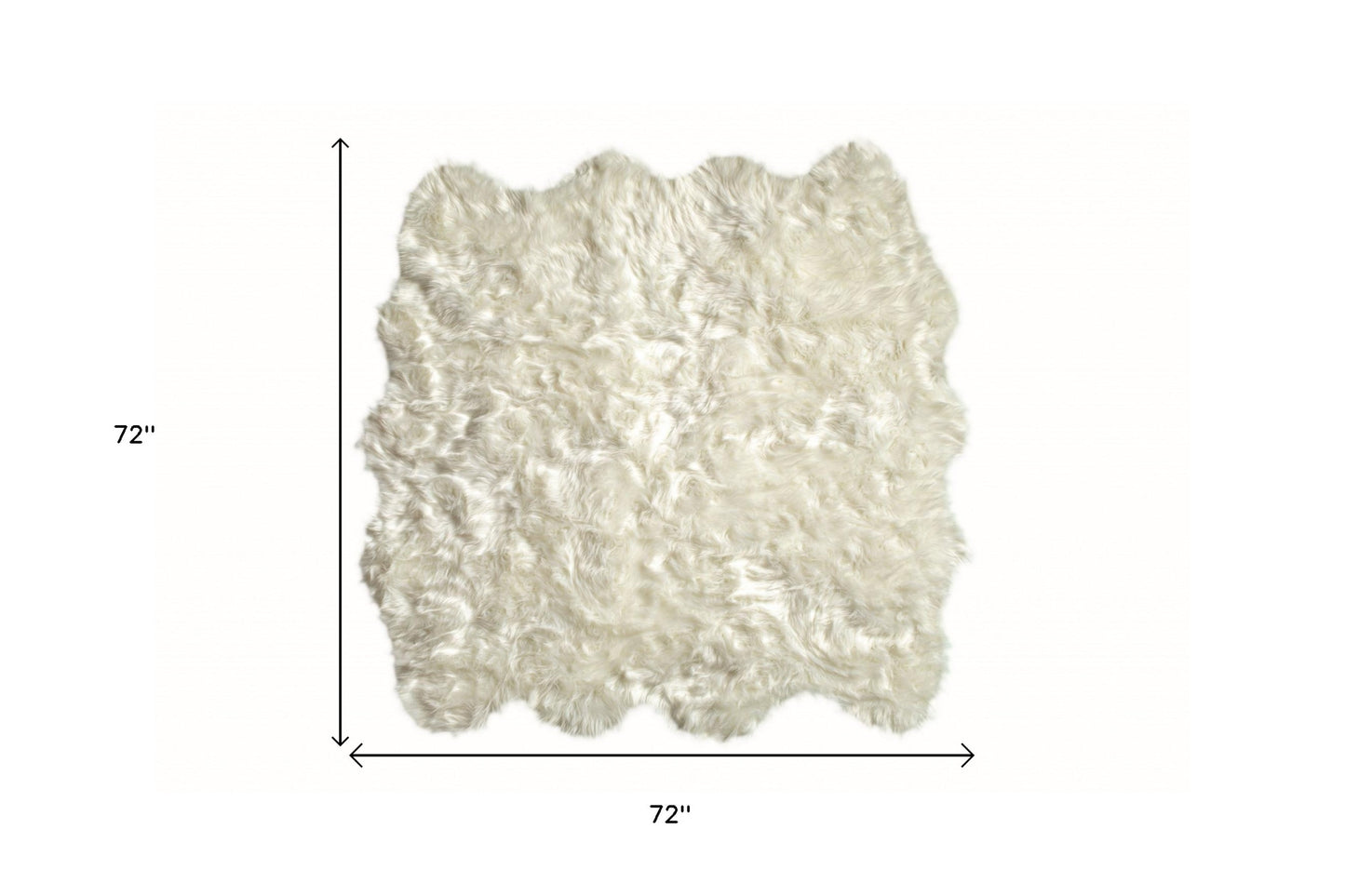 6' X 6' Off White Animal Print Shag Area Rug