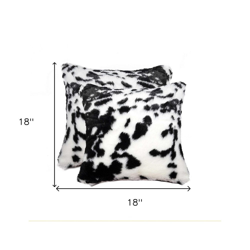 18" X 18" X 5" Sugarland Black And White Faux Pillow 2 Pack