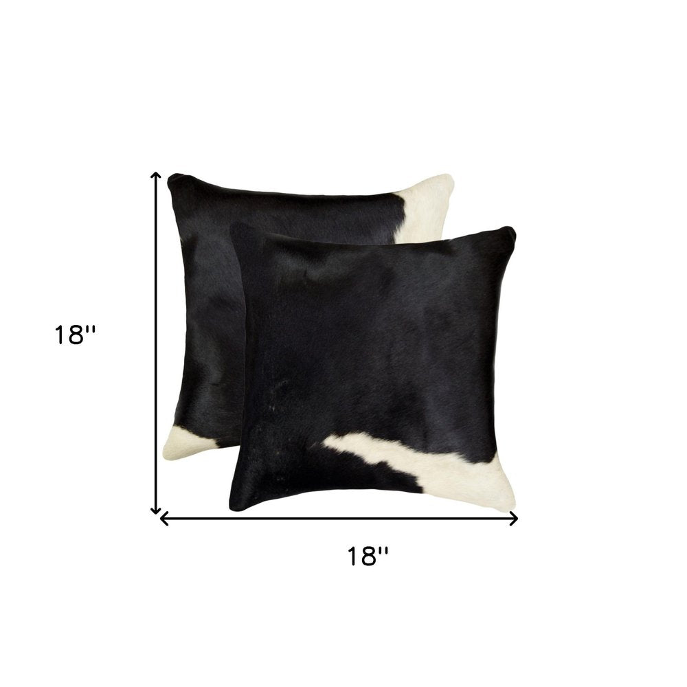 18" X 18" X 5" Black And White Pillow 2 Pack
