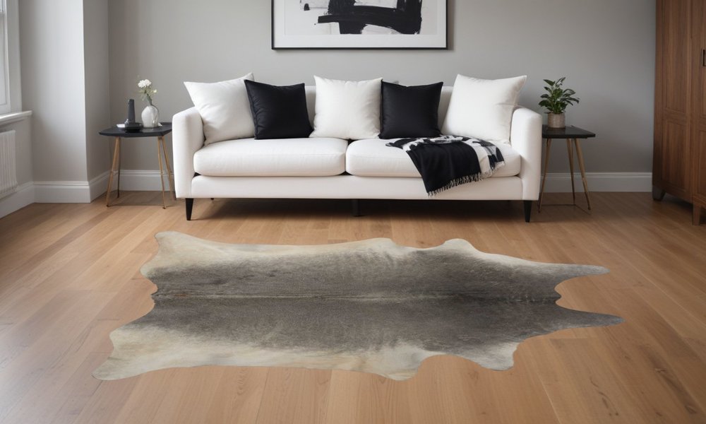 5' X 7' Brown Cowhide Cowhide Print Area Rug