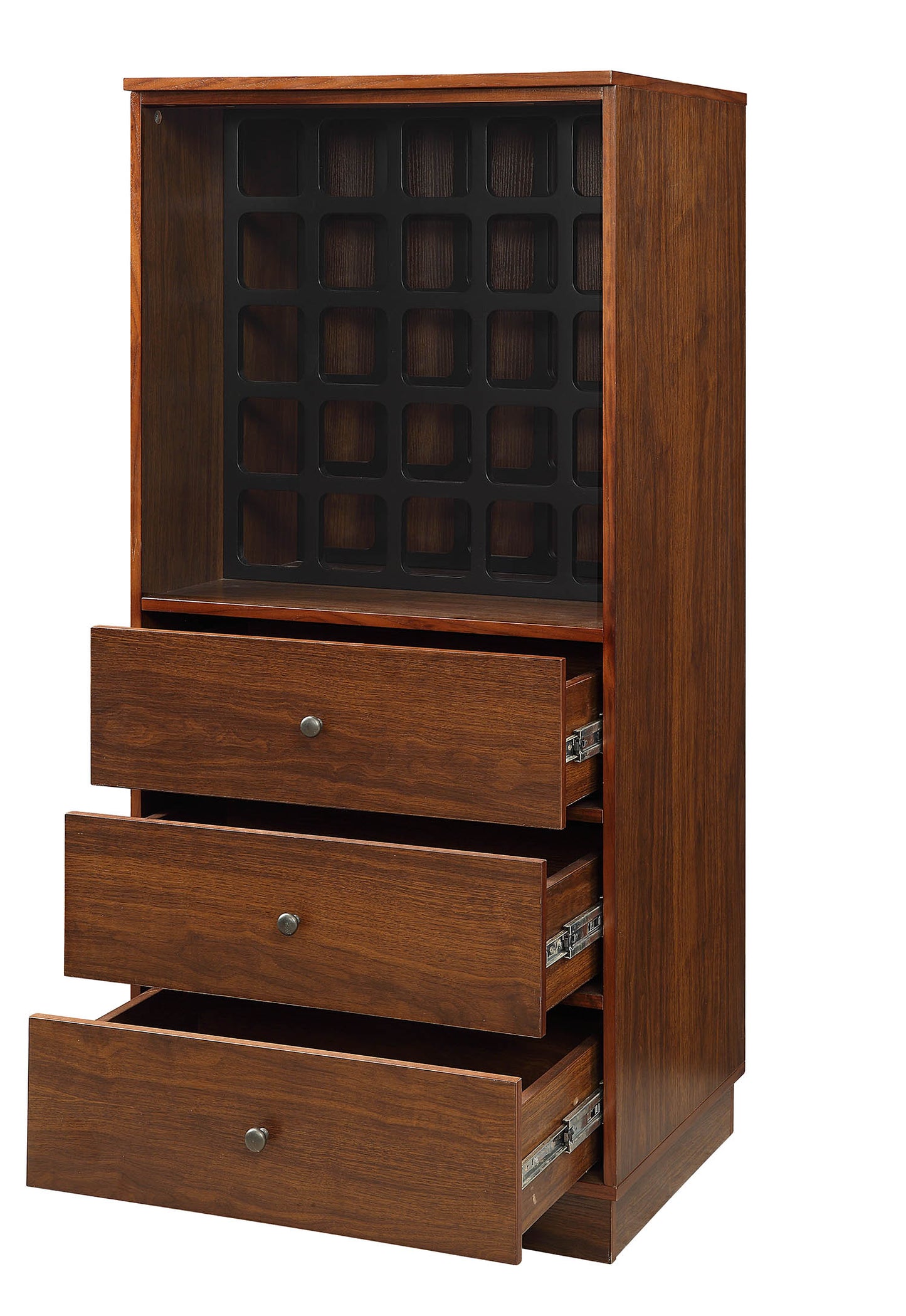24" Off White Bar Cabinet With Three Drawers