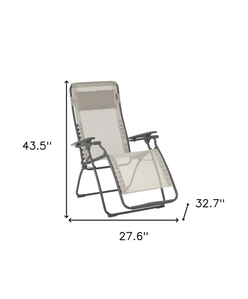 28" Green Steel Outdoor Zero Gravity Chair with Green Cushion
