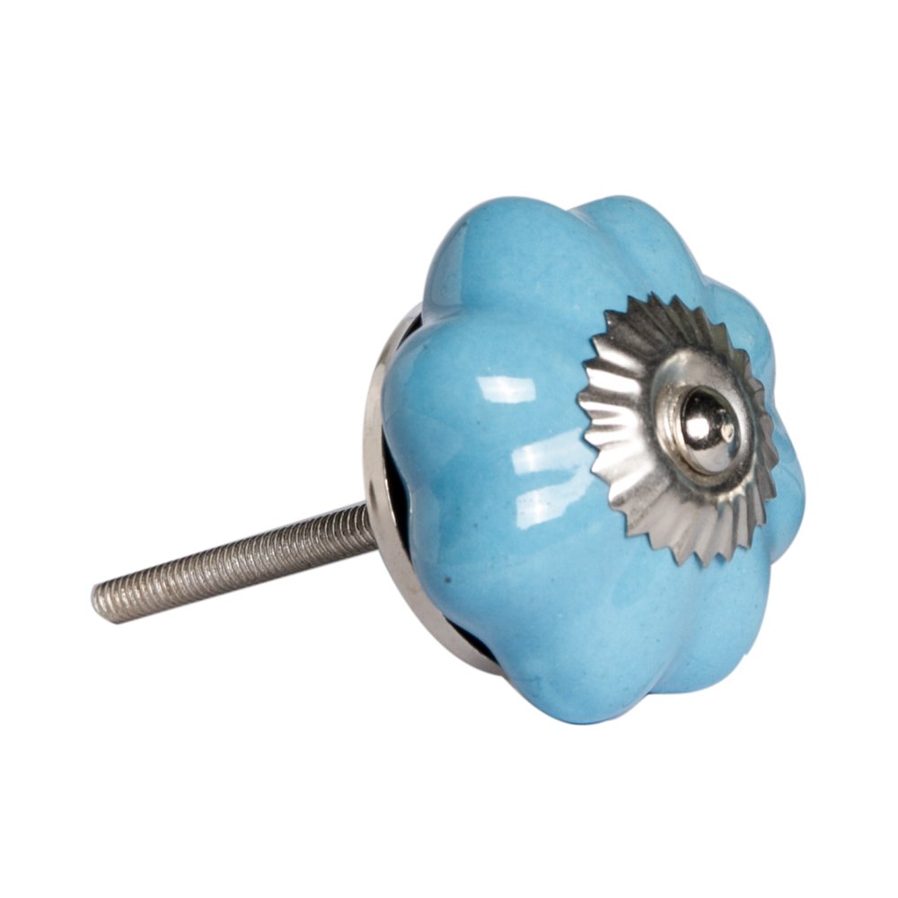 1.5" X 1.5" X 1.5" Glossy Navy And Silver Knobs 8 Pack