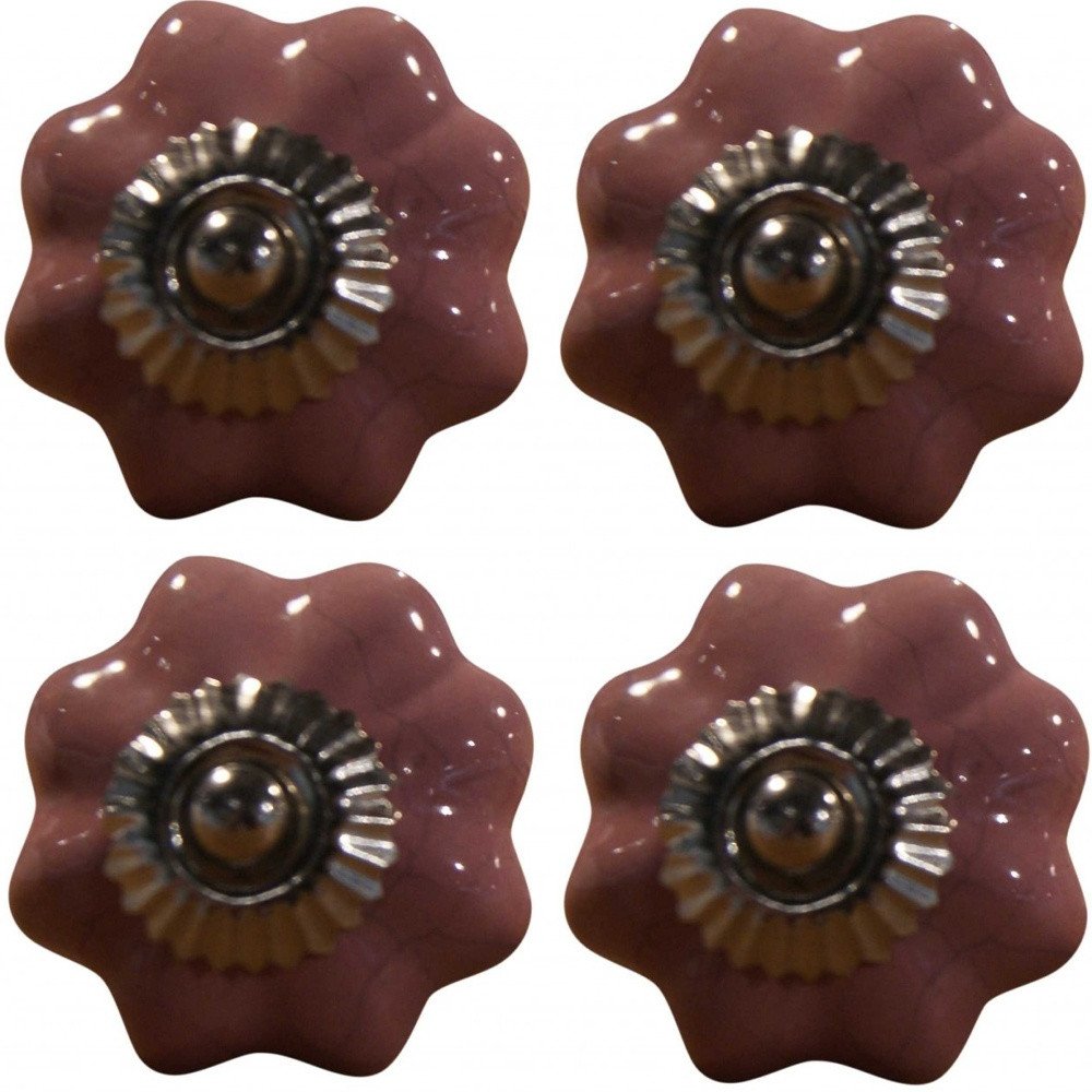 1.5" X 1.5" X 1.5" Glossy Pink Silver And Red Knobs 8 Pack