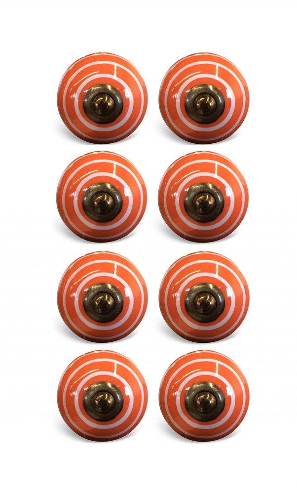 1.5" X 1.5" X 1.5" Bronze White And Orange Knobs 8 Pack