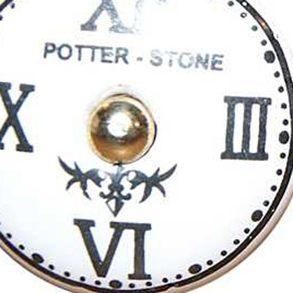 Set of Twelve Black White And Gold Clock Face Ceramic Drawer Pull Knobs