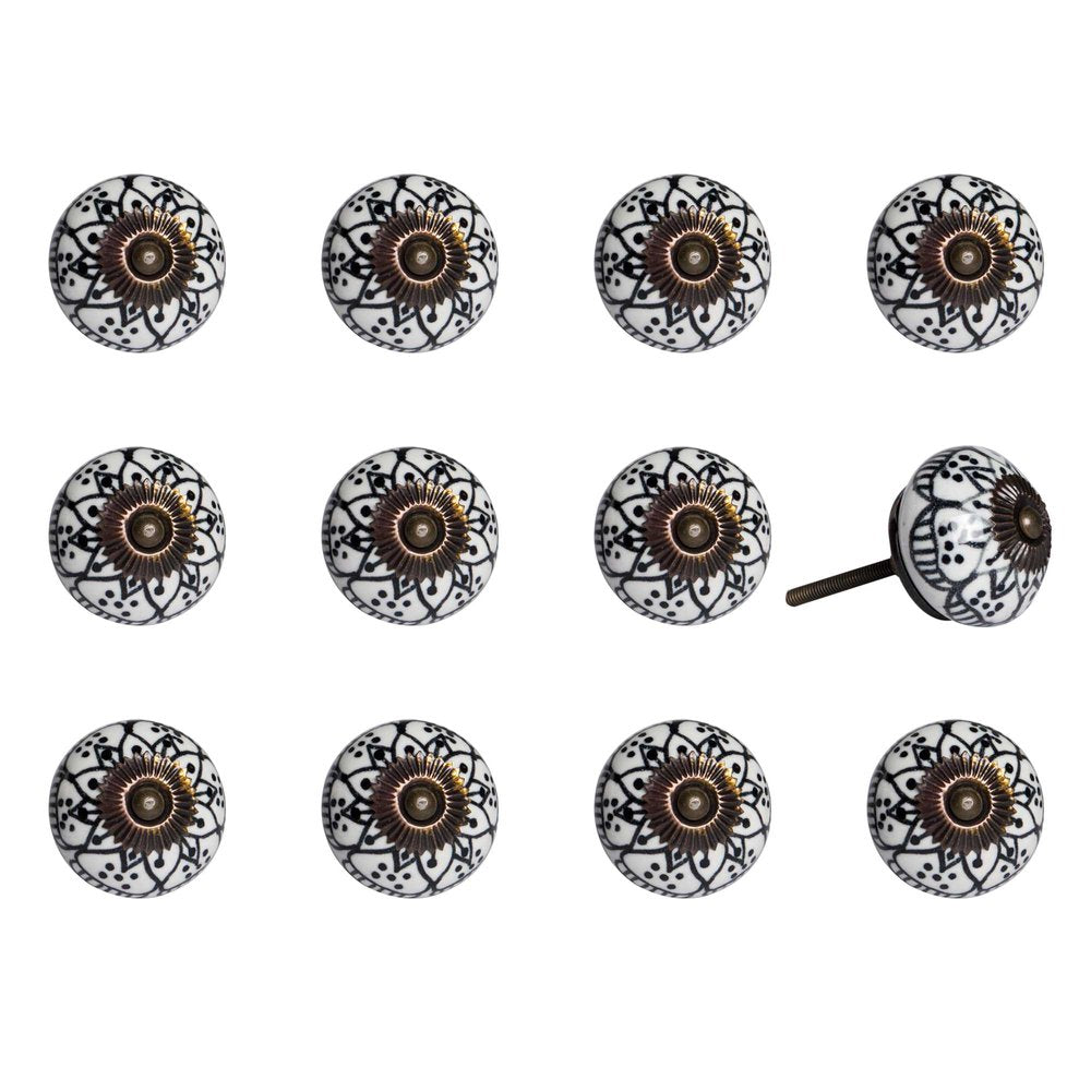 1.5" X 1.5" X 1.5" Black White Copper Knobs 12 Pack