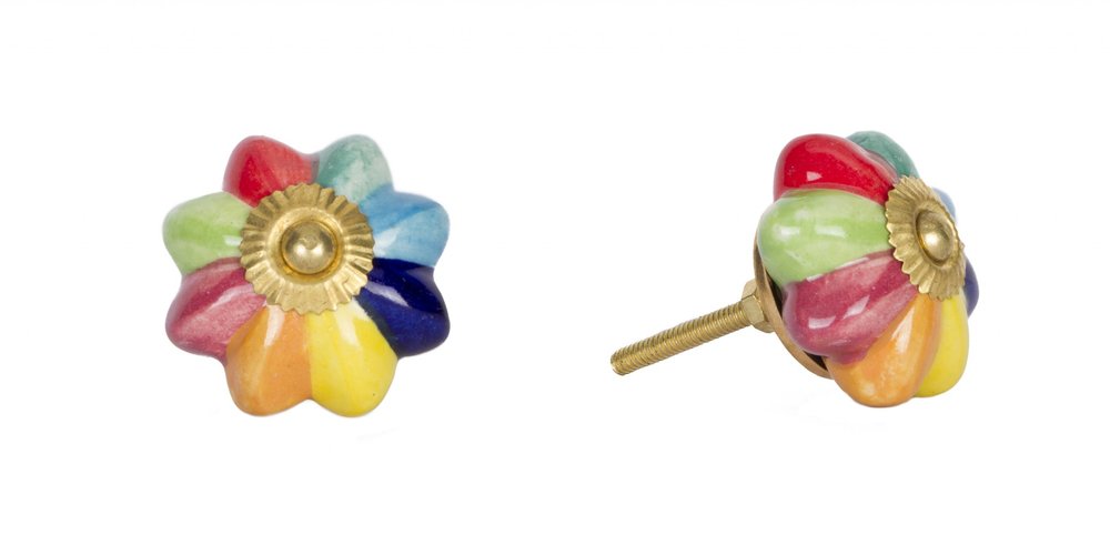 1.5" X 1.5" X 1.5" Green Blue Red And Yellow Knobs 12 Pack