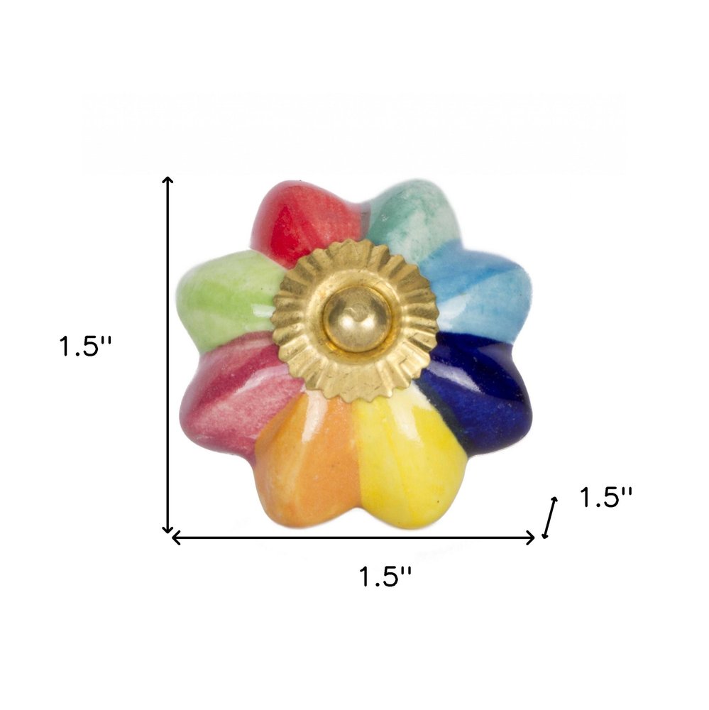 1.5" X 1.5" X 1.5" Green Blue Red And Yellow Knobs 12 Pack