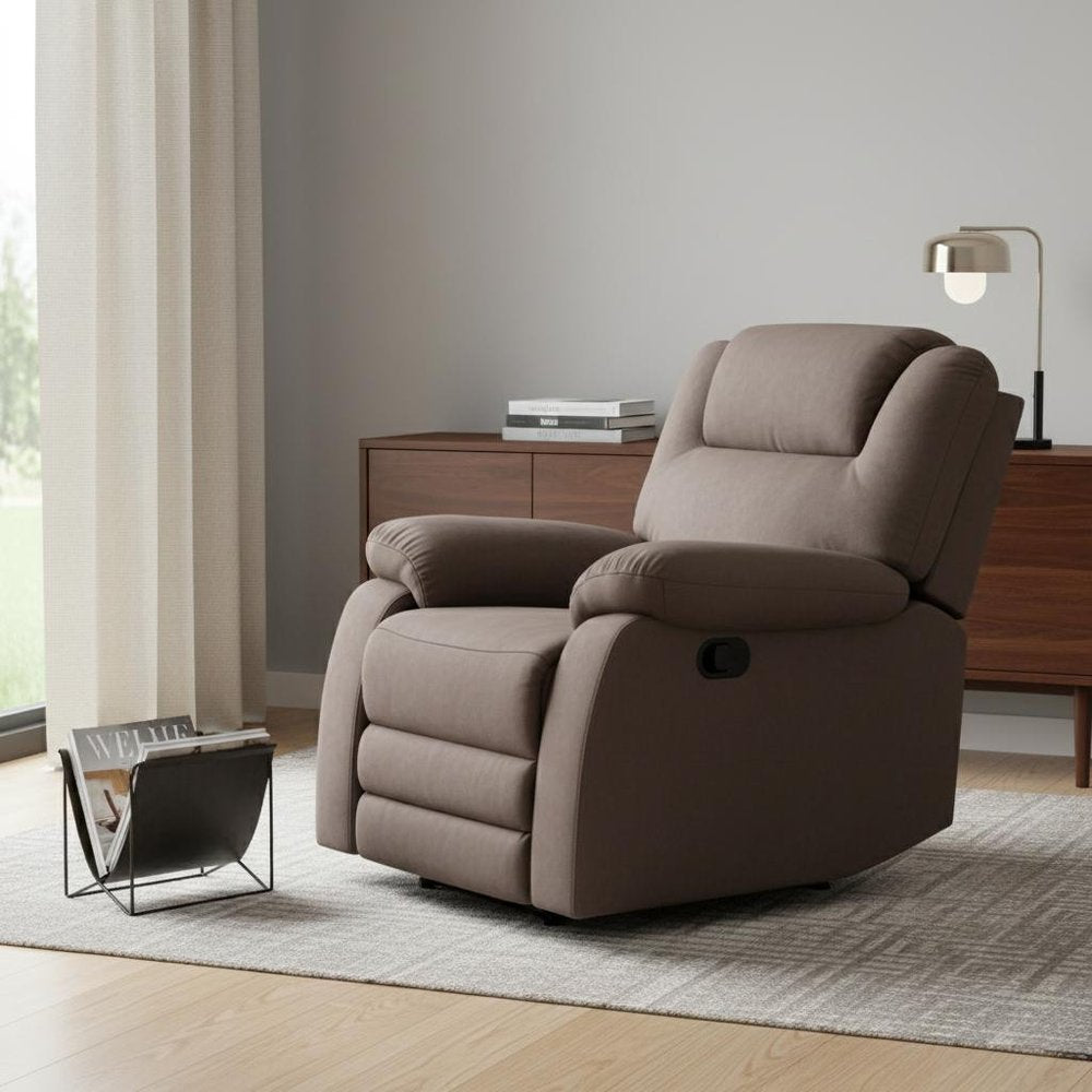 40" Contemporary Brown Fabric Chair