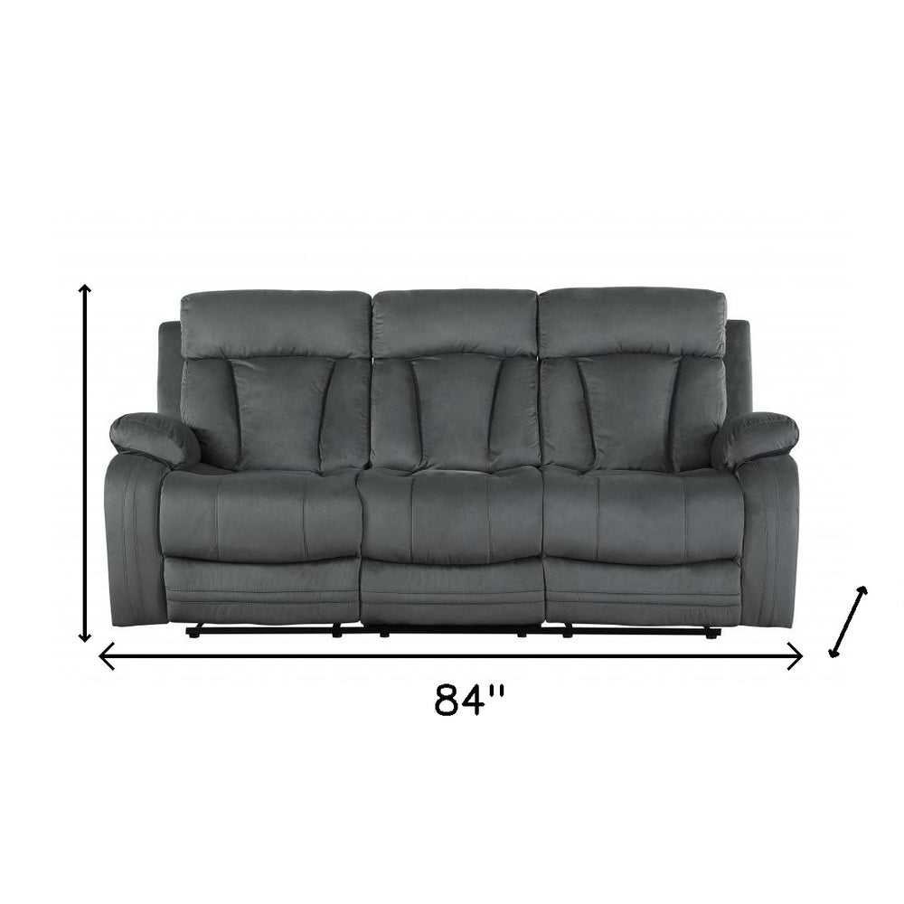 40" Modern Grey Fabric Sofa