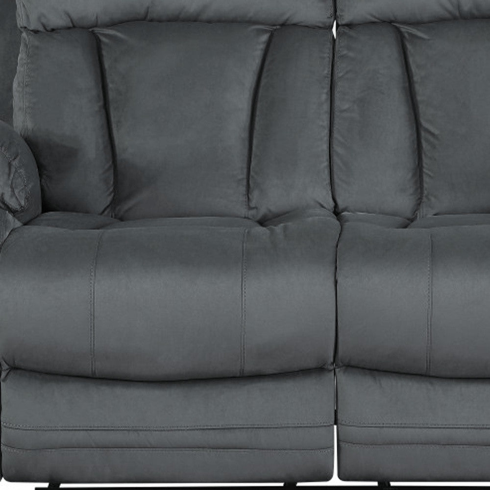 40" Modern Grey Fabric Loveseat