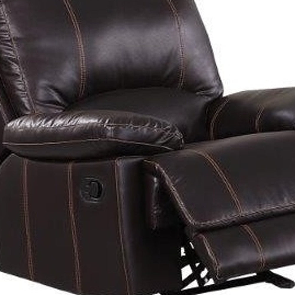 Three Piece Indoor Brown Faux Leather Six Person Seating Set