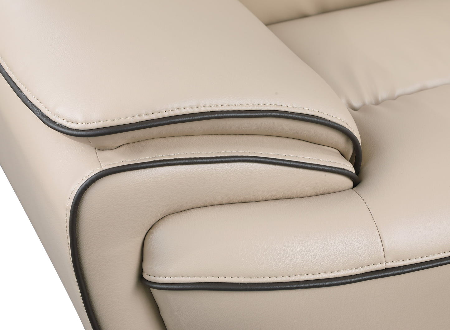 47" Beige And Silver Leather Match Club Chair