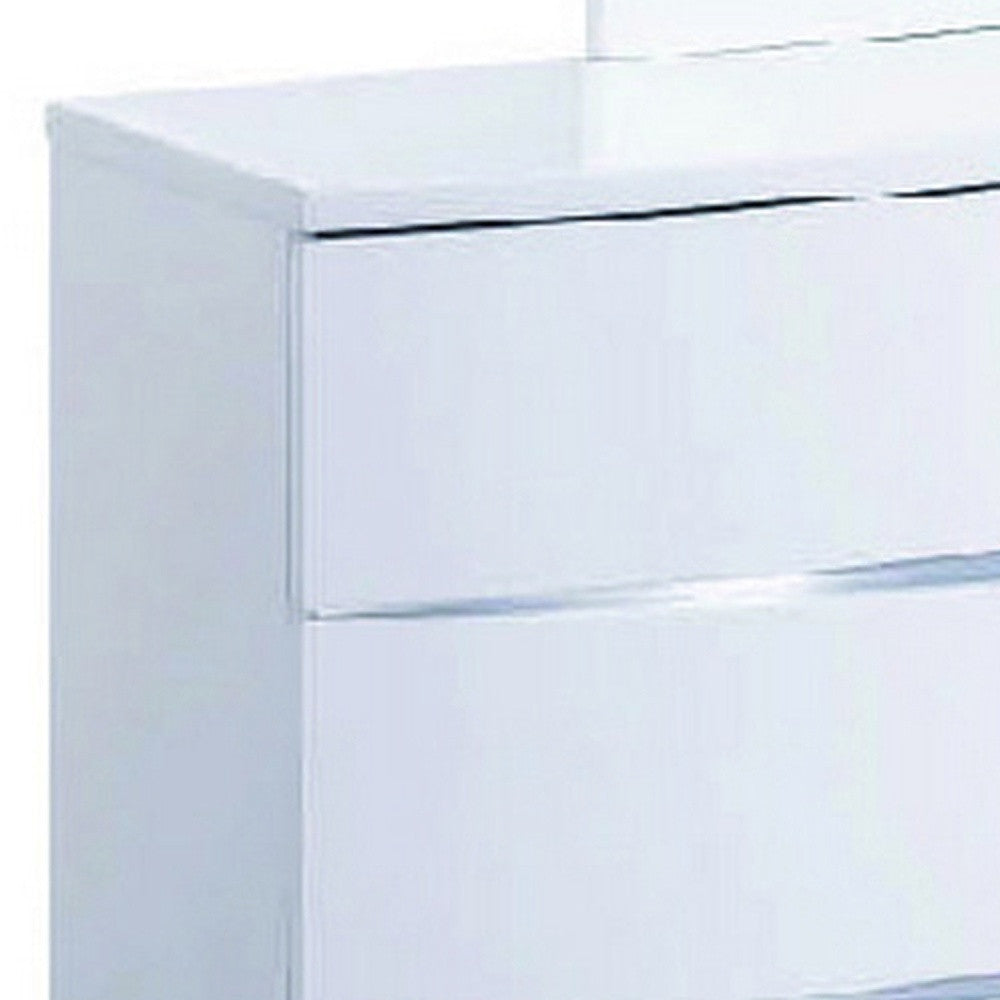 32" Exquisite White High Gloss Dresser