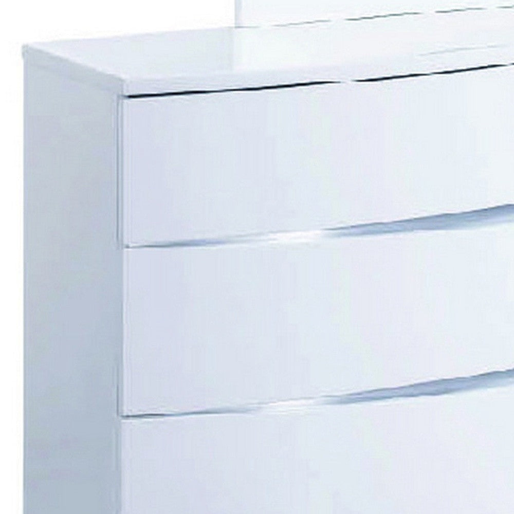32" Exquisite White High Gloss Dresser