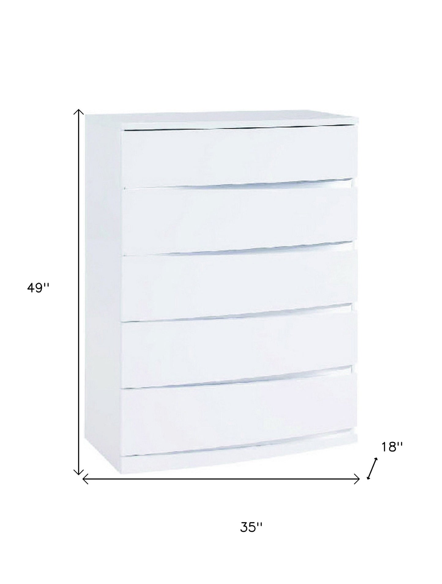 32" Exquisite White High Gloss Chest