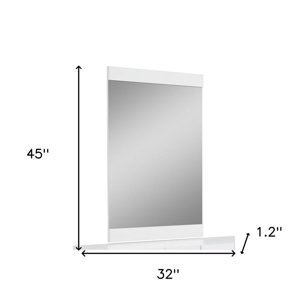 45" Superb White High Gloss Mirror