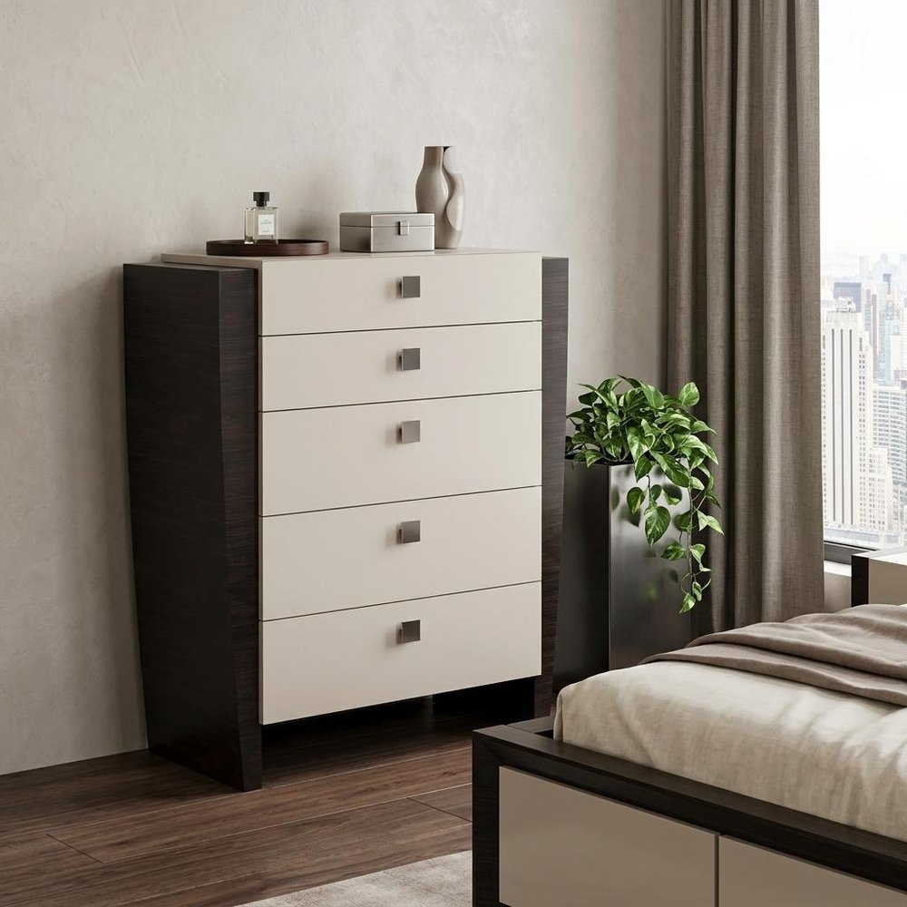 34" Refined Beige High Gloss Dresser