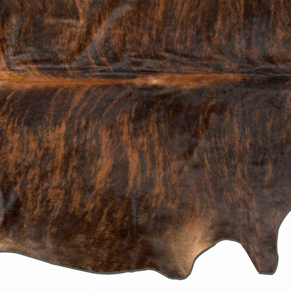 60" X 84" Dark Brindle Cowhide Rug