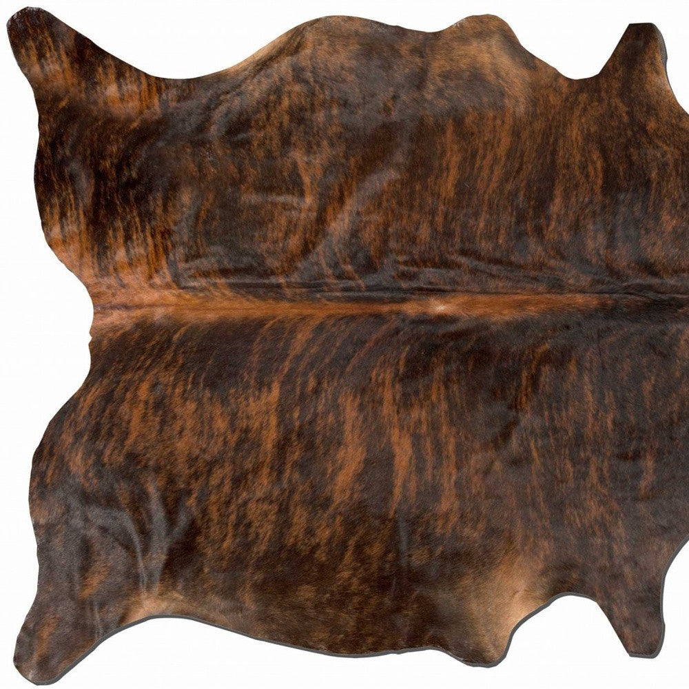 60" X 84" Dark Brindle Cowhide Rug