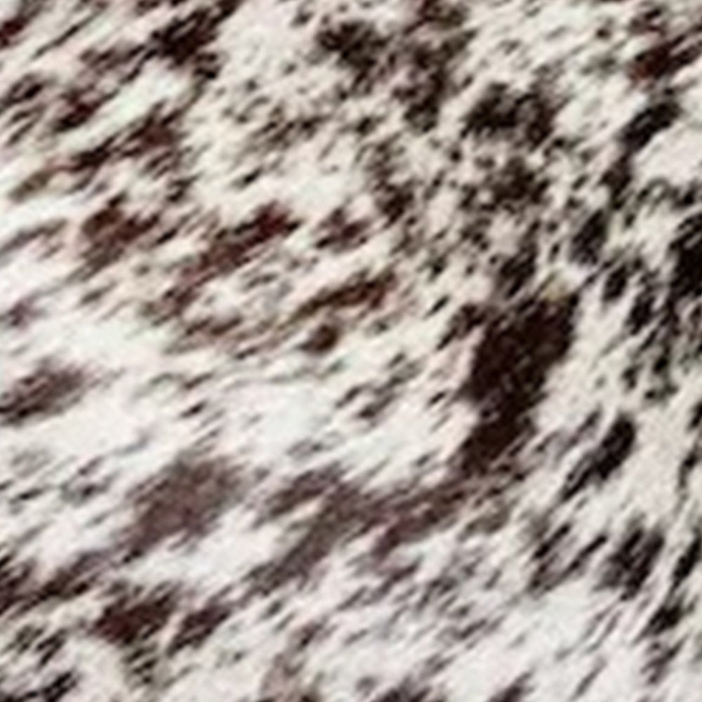 6' X 7' Brown And White Cowhide Cowhide Print Area Rug