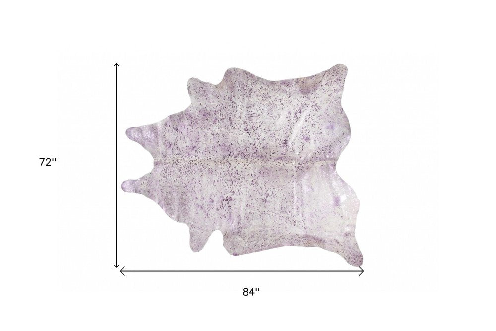 6' X 7' Black And Silver Cowhide Cowhide Print Area Rug