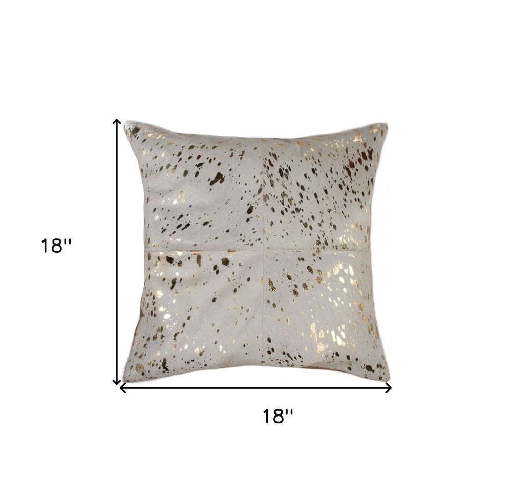 18" X 18" X 5" Chocolate And Gold Pillow