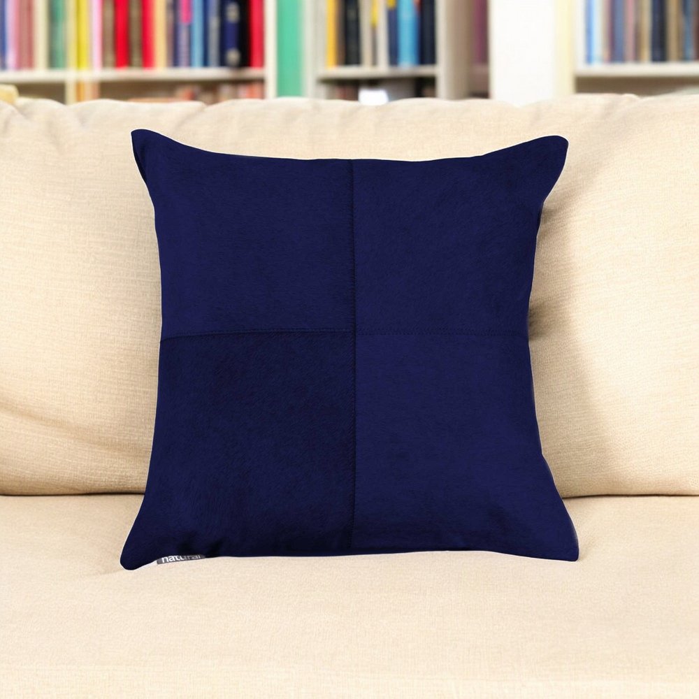 18" Natural And Gold Cowhide Throw Pillow