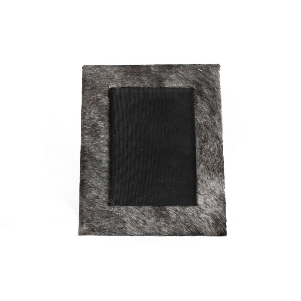 4" x 6" Gray Cowhide Tabletop Picture Frame with Mat