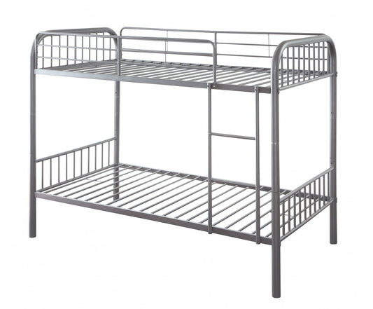 Gunmetal Twin Over Twin Metal Bunk Bed