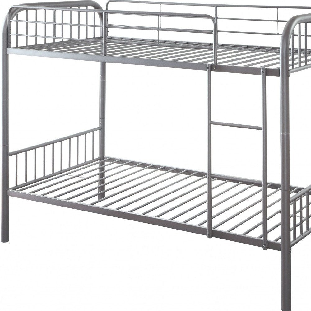 Gunmetal Twin Over Twin Metal Bunk Bed