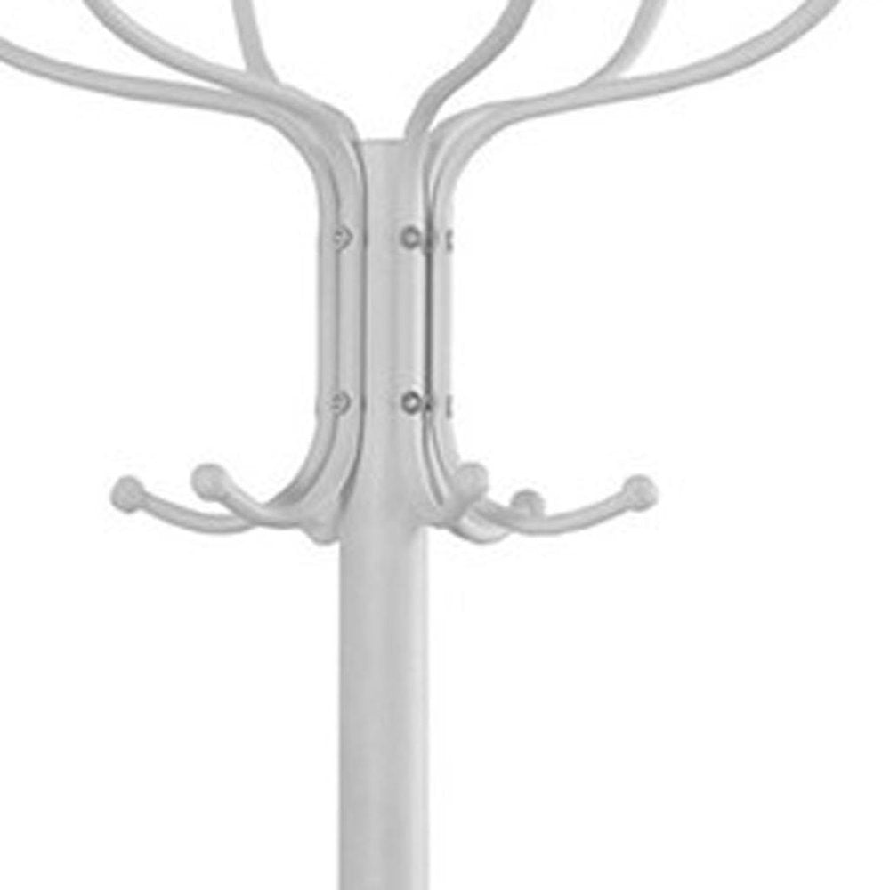 18" X 18" X 70" White  Metal  Coat Rack