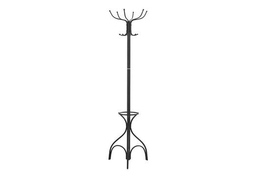 18" X 18" X 70" Black  Metal  Coat Rack