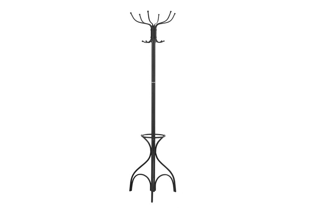 18" X 18" X 70" Black  Metal  Coat Rack