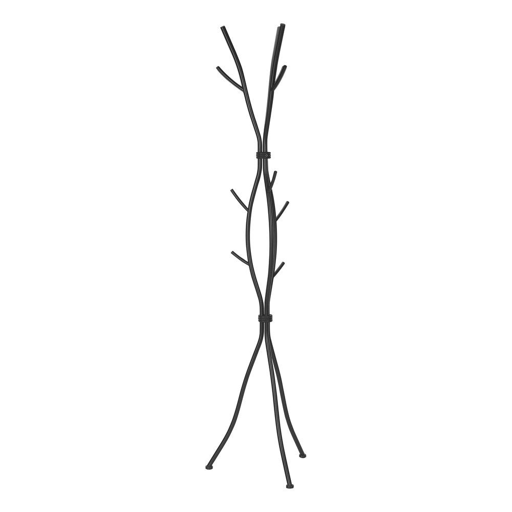 74" Black Metal Modern Tree Branch Coat Rack