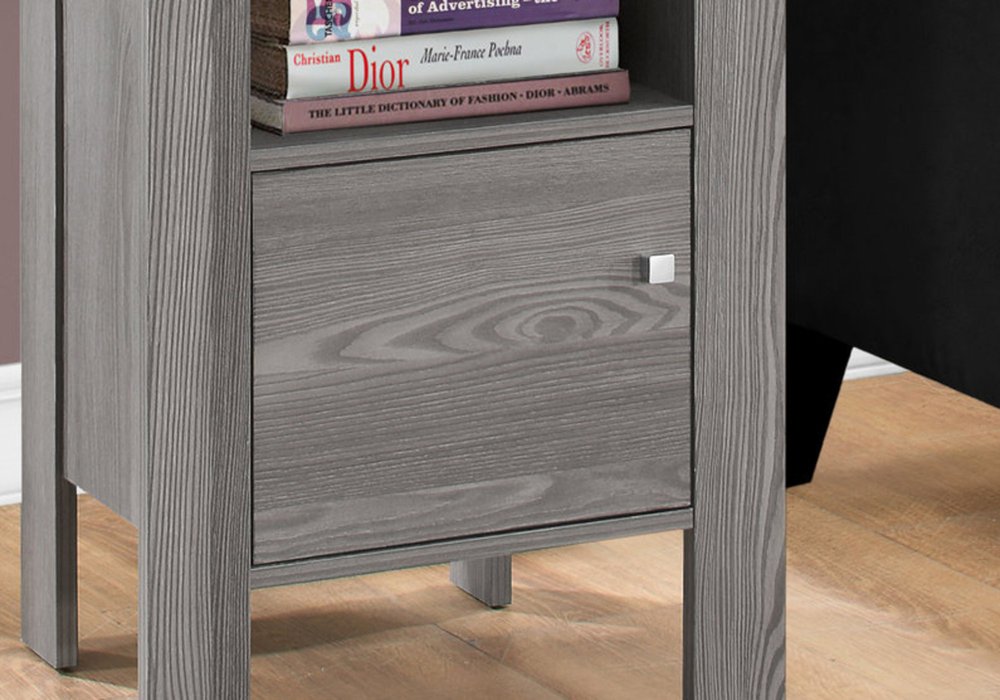 24" Gray Wood End Table With Shelf