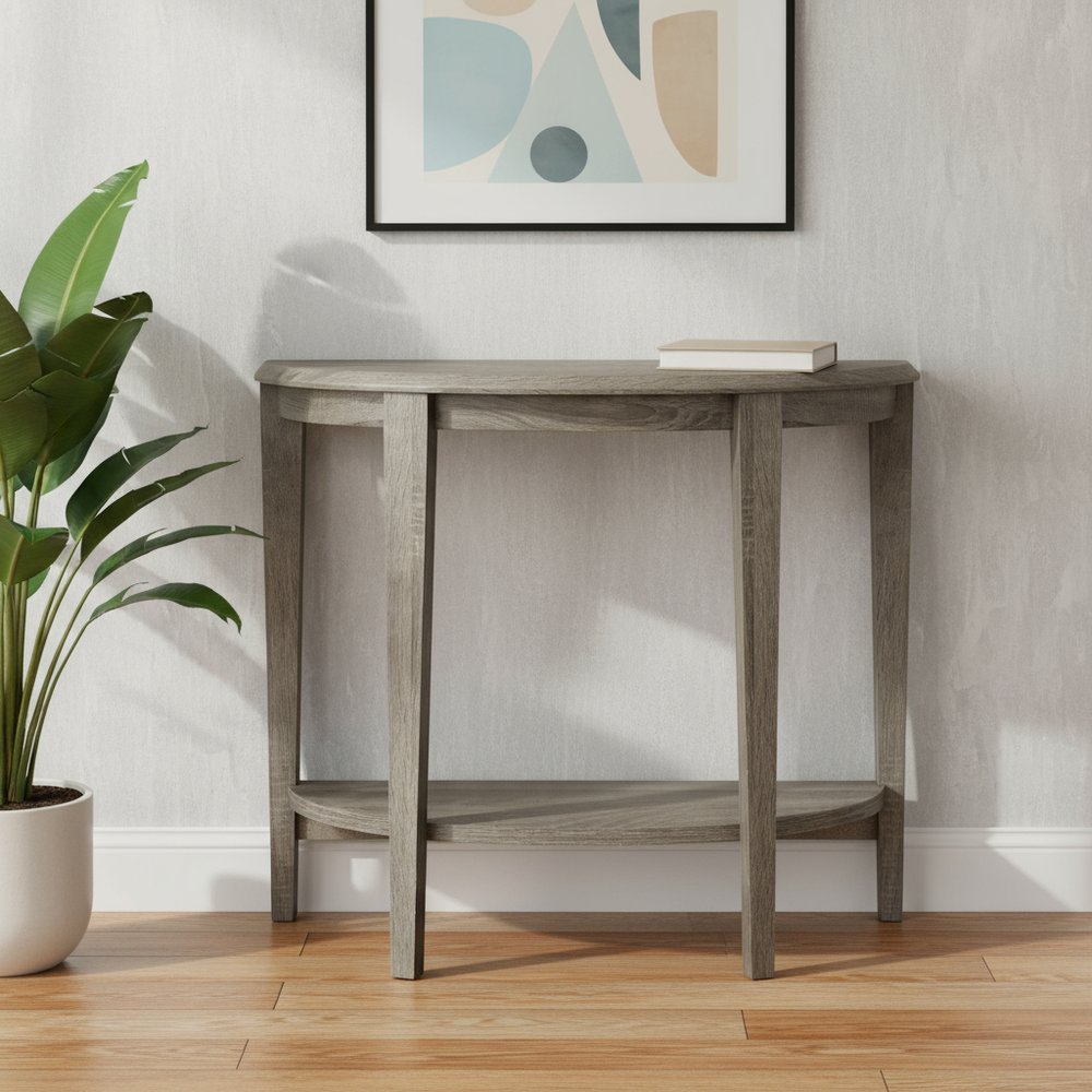 33" Deep Taupe End Table With Shelf