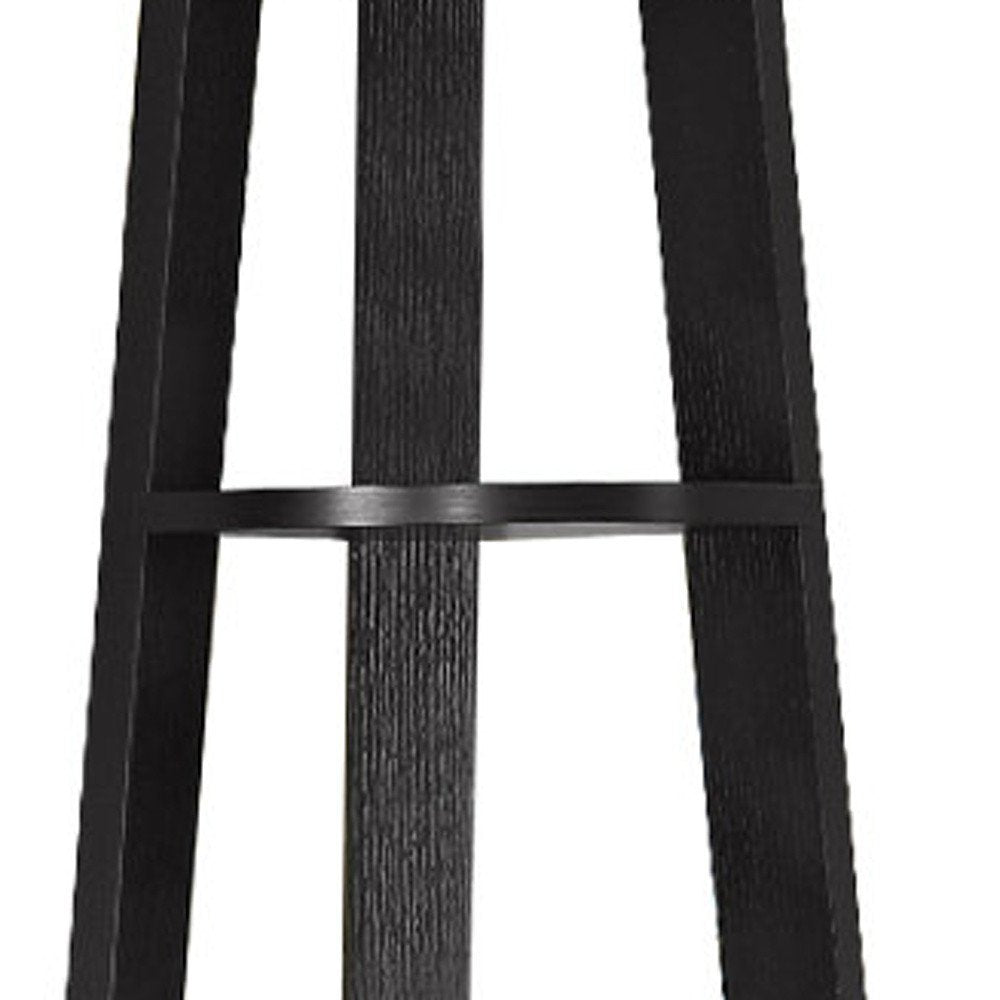 71" Black Wood Five Tier Corner Bookcase