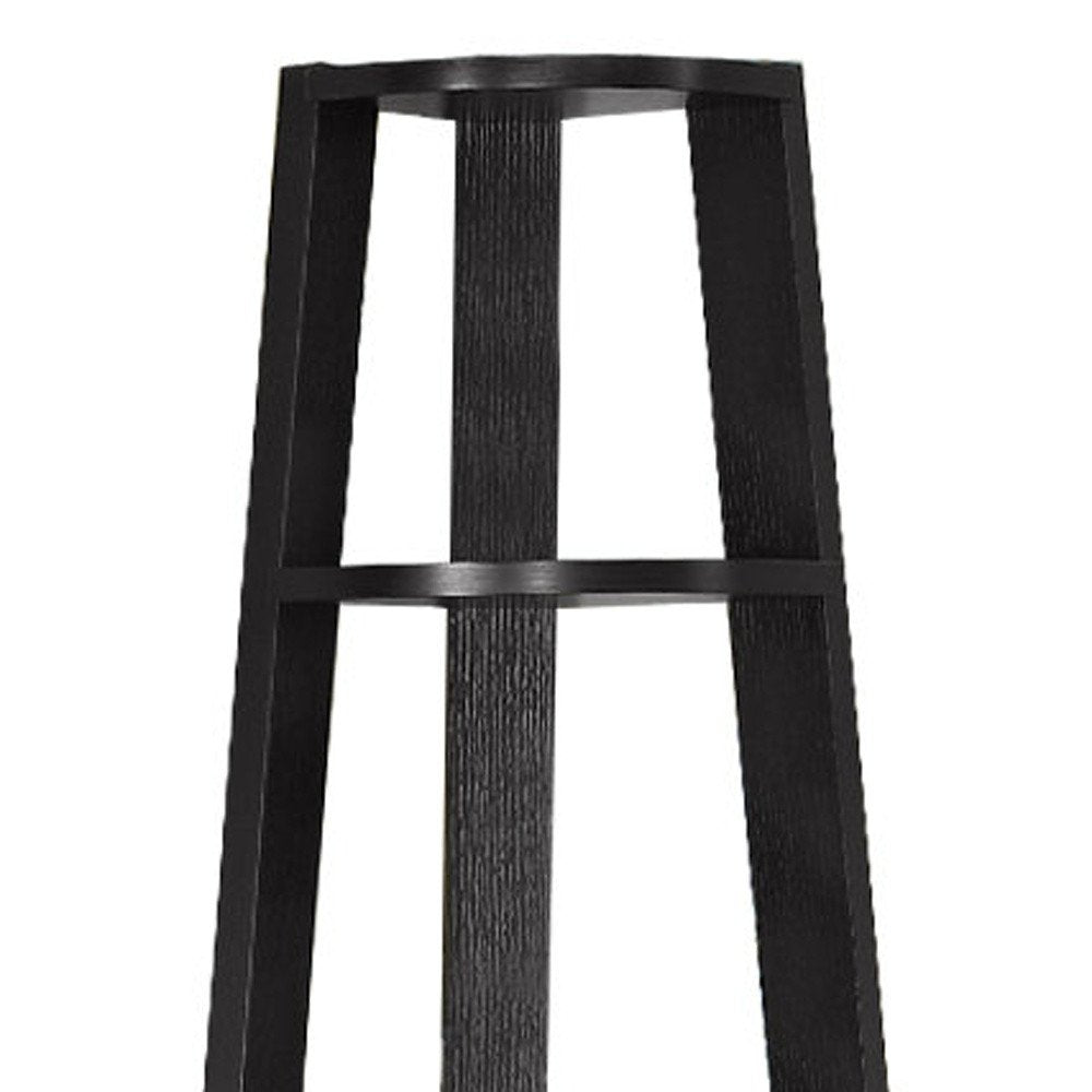 71" Black Wood Five Tier Corner Bookcase