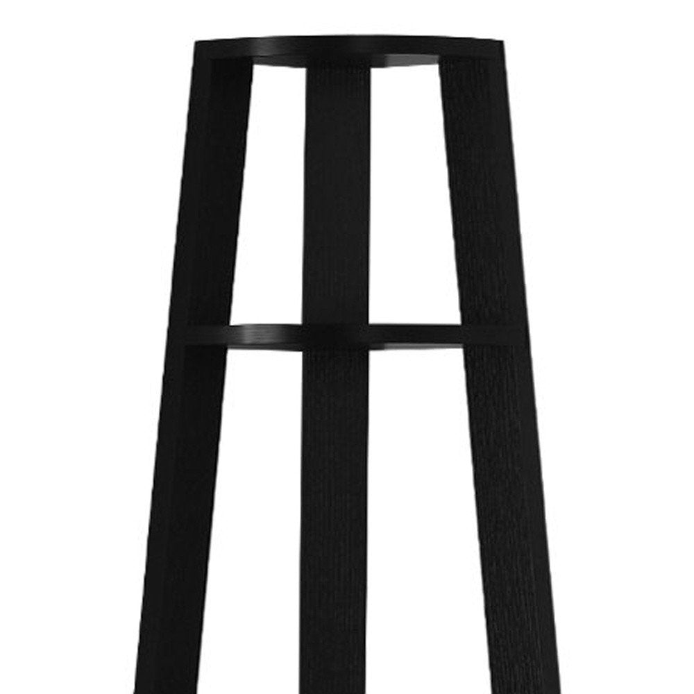 71" Black Wood Five Tier Corner Bookcase