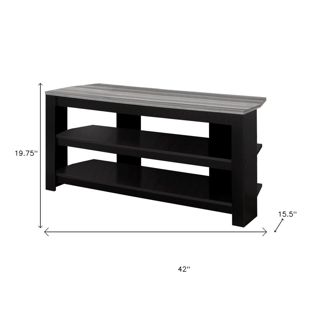 42" Ash Gray Open Shelving TV Stand