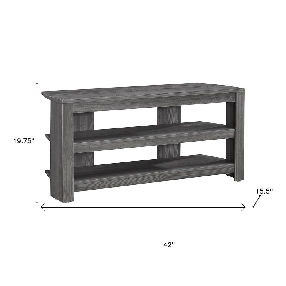 42" Ash Gray Open Shelving TV Stand