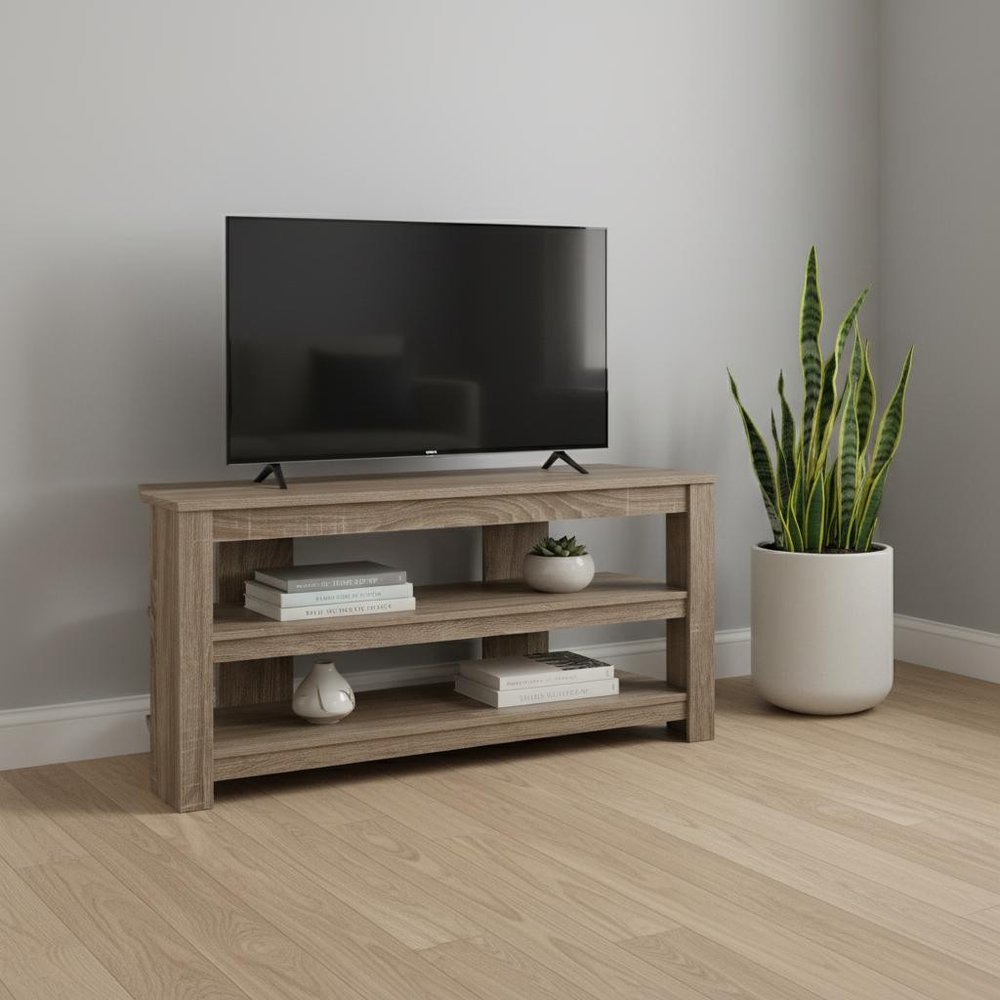 42" Ash Gray Open Shelving TV Stand
